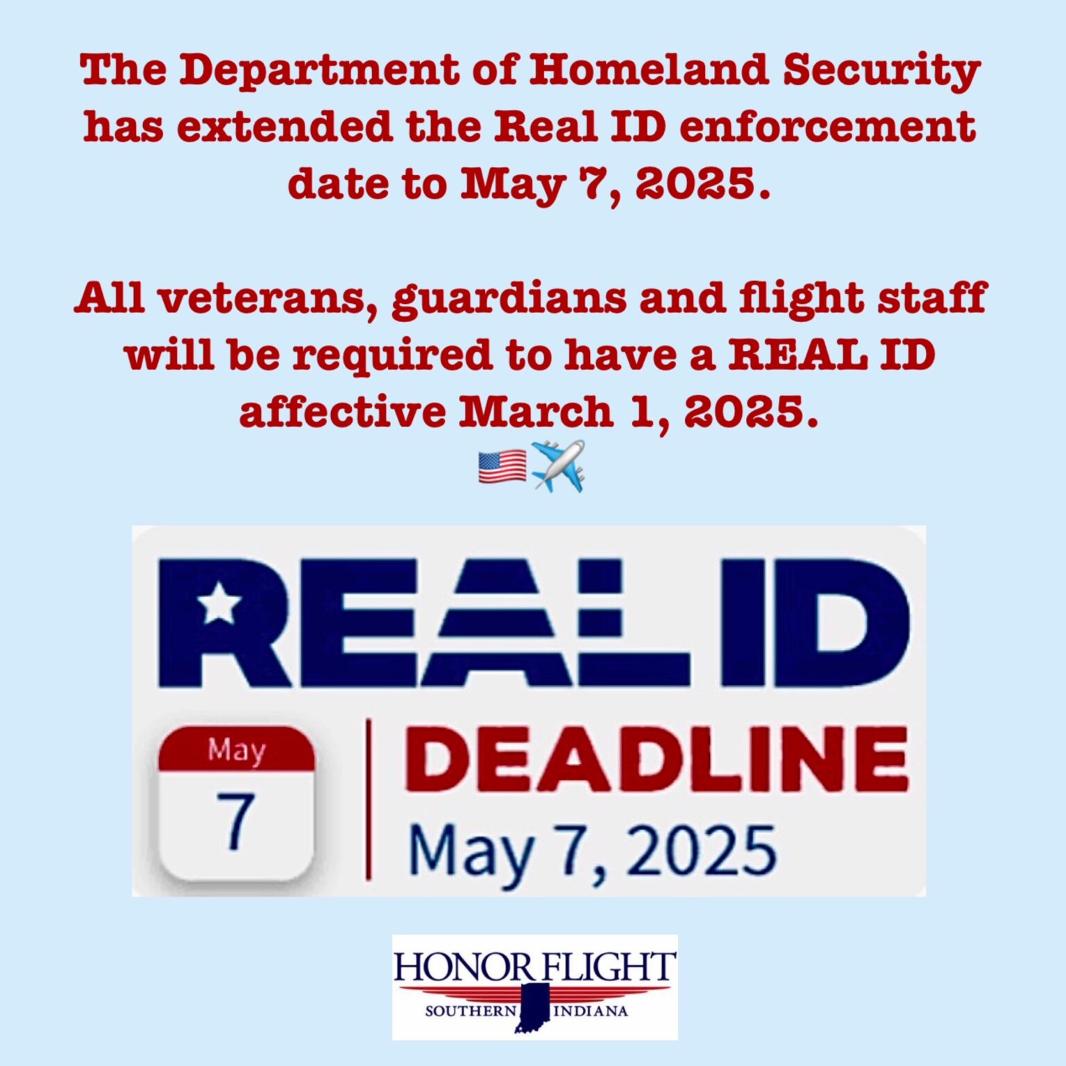 Real ID – Honor Flights of Southern Indiana